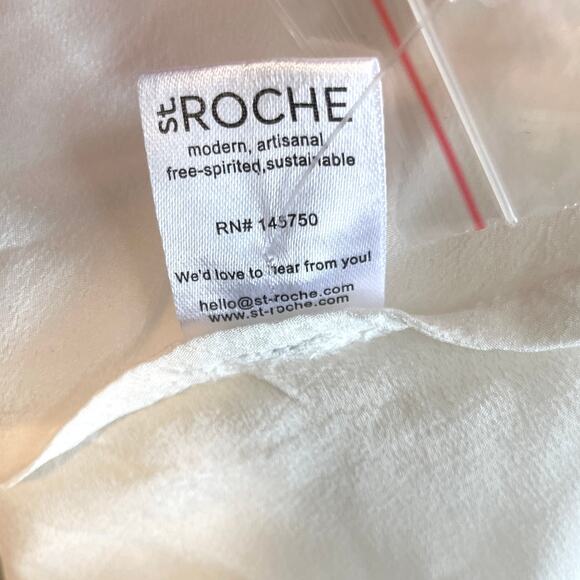St. Roche Spaghetti Strap Midi Dress Slip In White Size 10 New - Picture 11 of 14